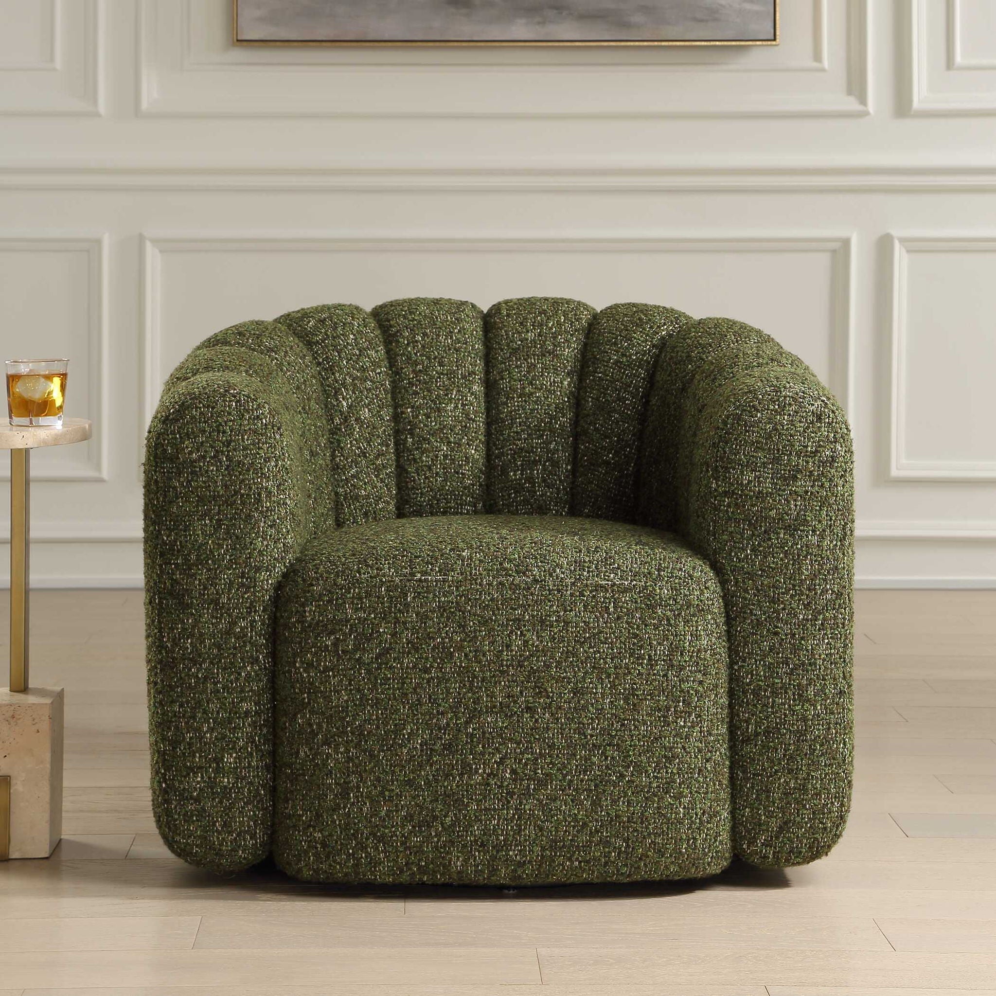 Lenoir - Upholstered Swivel Chair - Green