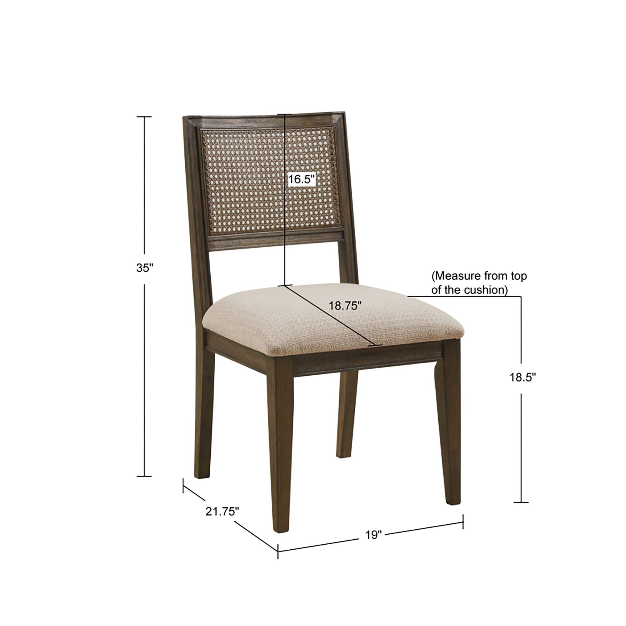 Kelly - Armless Dining Chair (Set of 2) - Brown