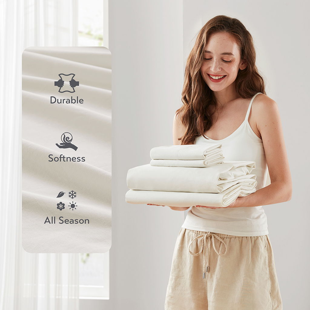 Cotton 144TC - Full Solid Sheet Set - Ivory