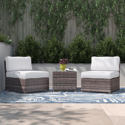 Modern Wicker Outdoor Seating Set With Cushions