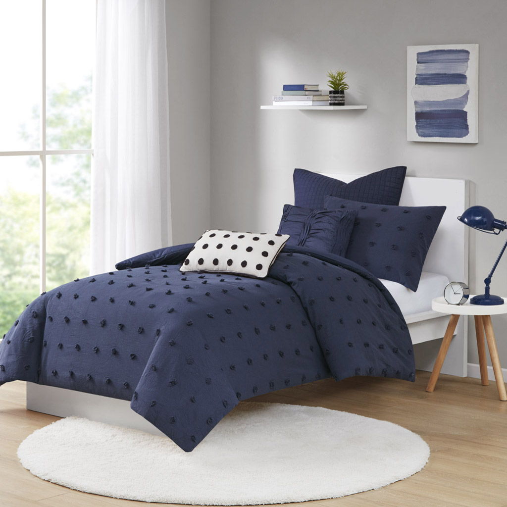 Brooklyn - Twin Duvet Cover Set - Indigo Blue