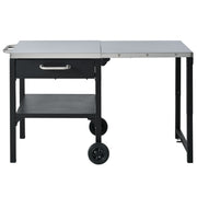 Foldable Outdoor Kitchen Cart With Storage For Patio