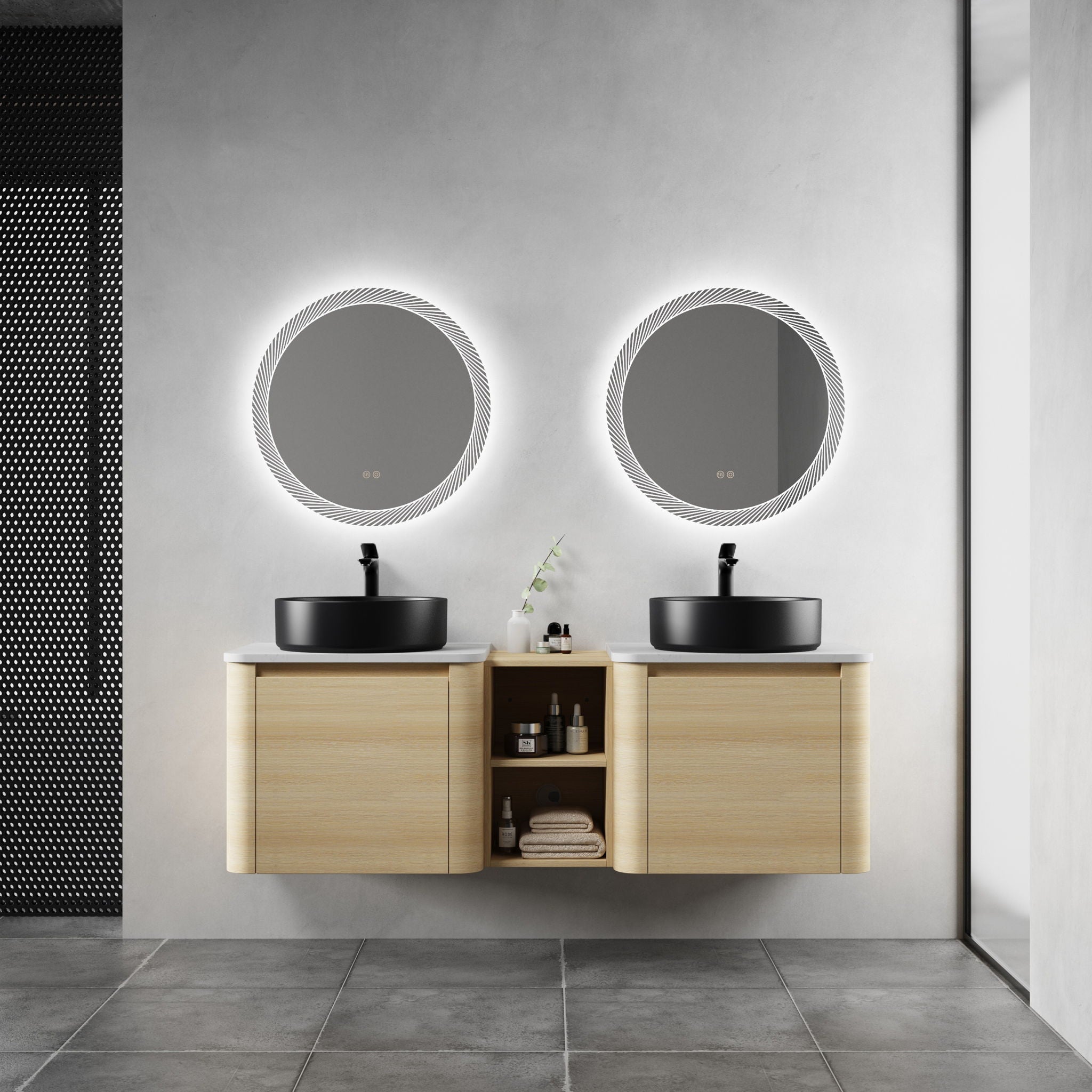 Mounted Bathroom Vanity With Art Sink, 1 Storage Shelf, Soft Close Door
