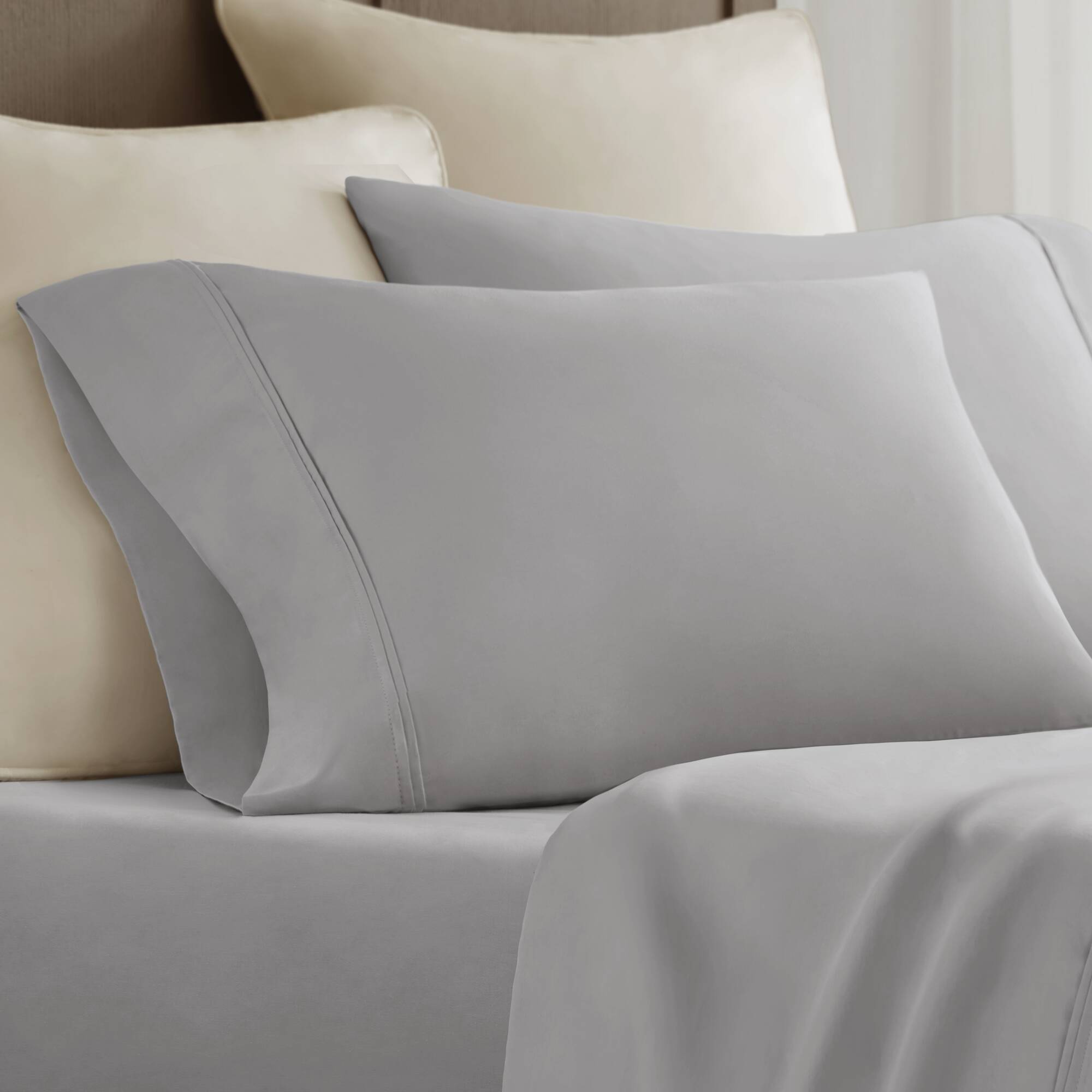 Queen Sateen Sheet Set - Gray