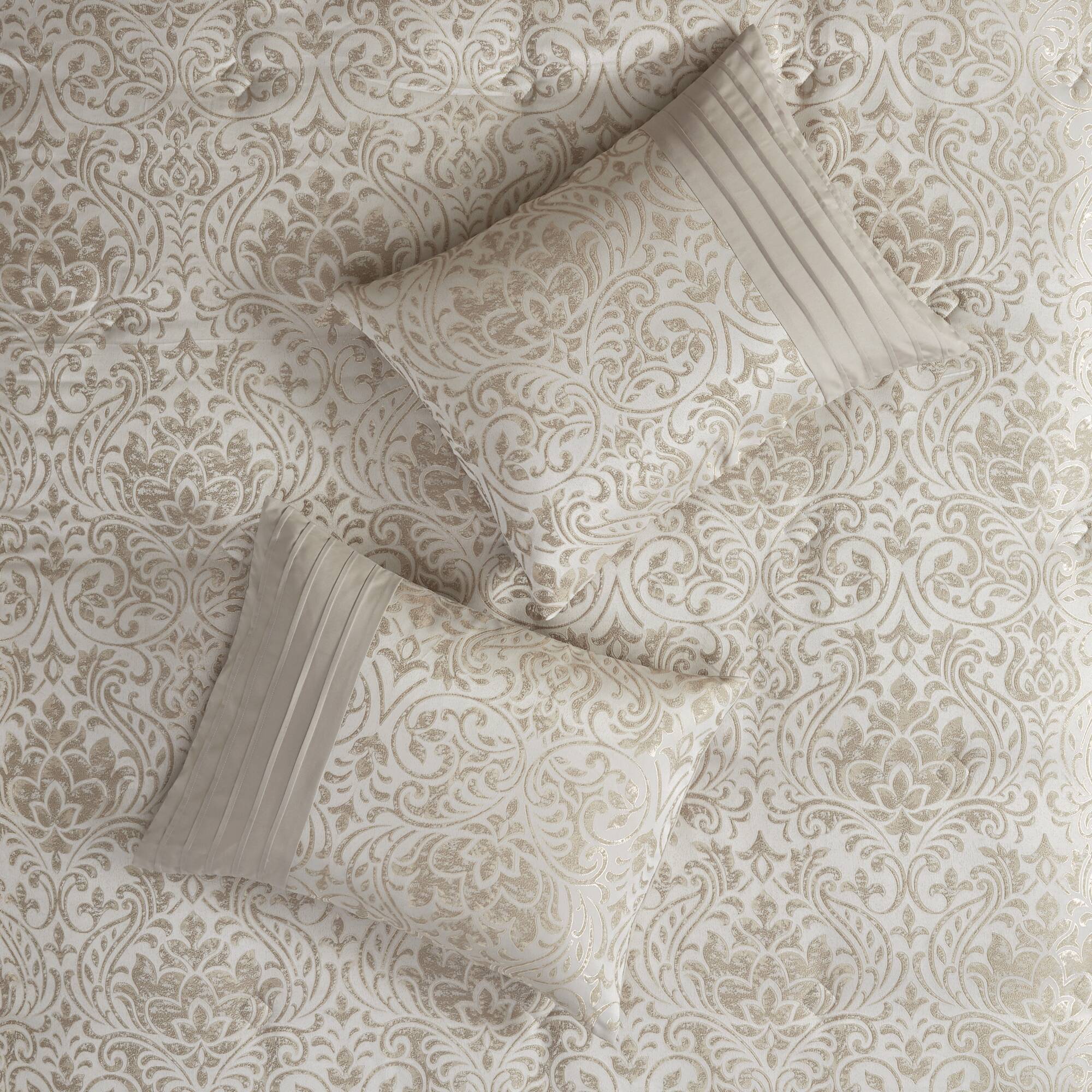 Emilia - King 12 Piece Complete Bed Set - Neutral