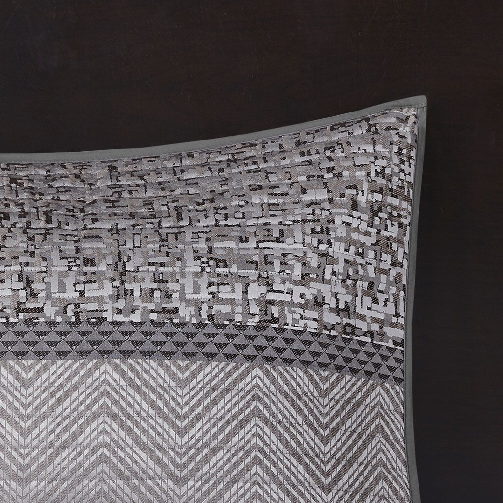 Rhapsody - King 6 Piece Reversible Coverlet Set - Gray / Taupe