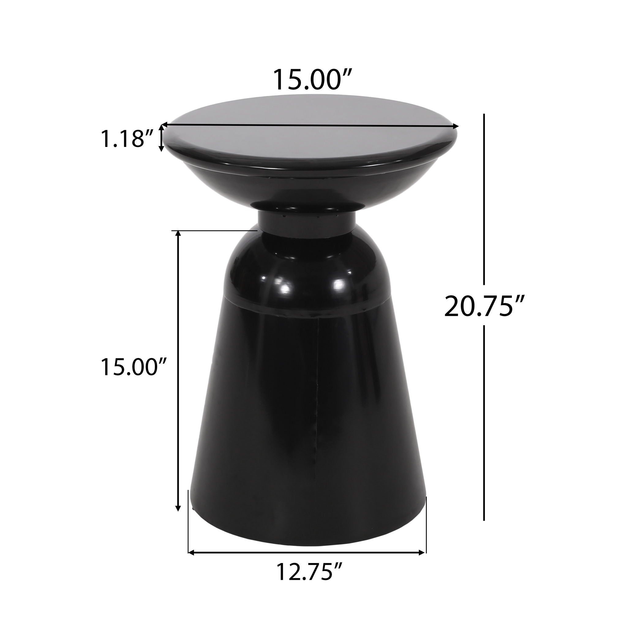 Outdoor Modern Metal End Large Table