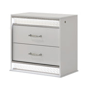 Glam - 2 Drawer Nightstand & LED Lighting - White