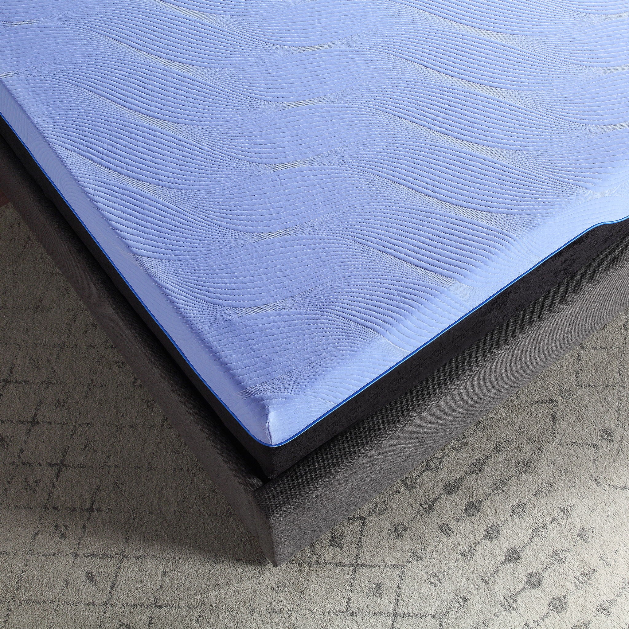 Refresh - 12" Flex Head Memory Foam Hybrid Mattress And Adjustable Base Bundle - Blue - Queen