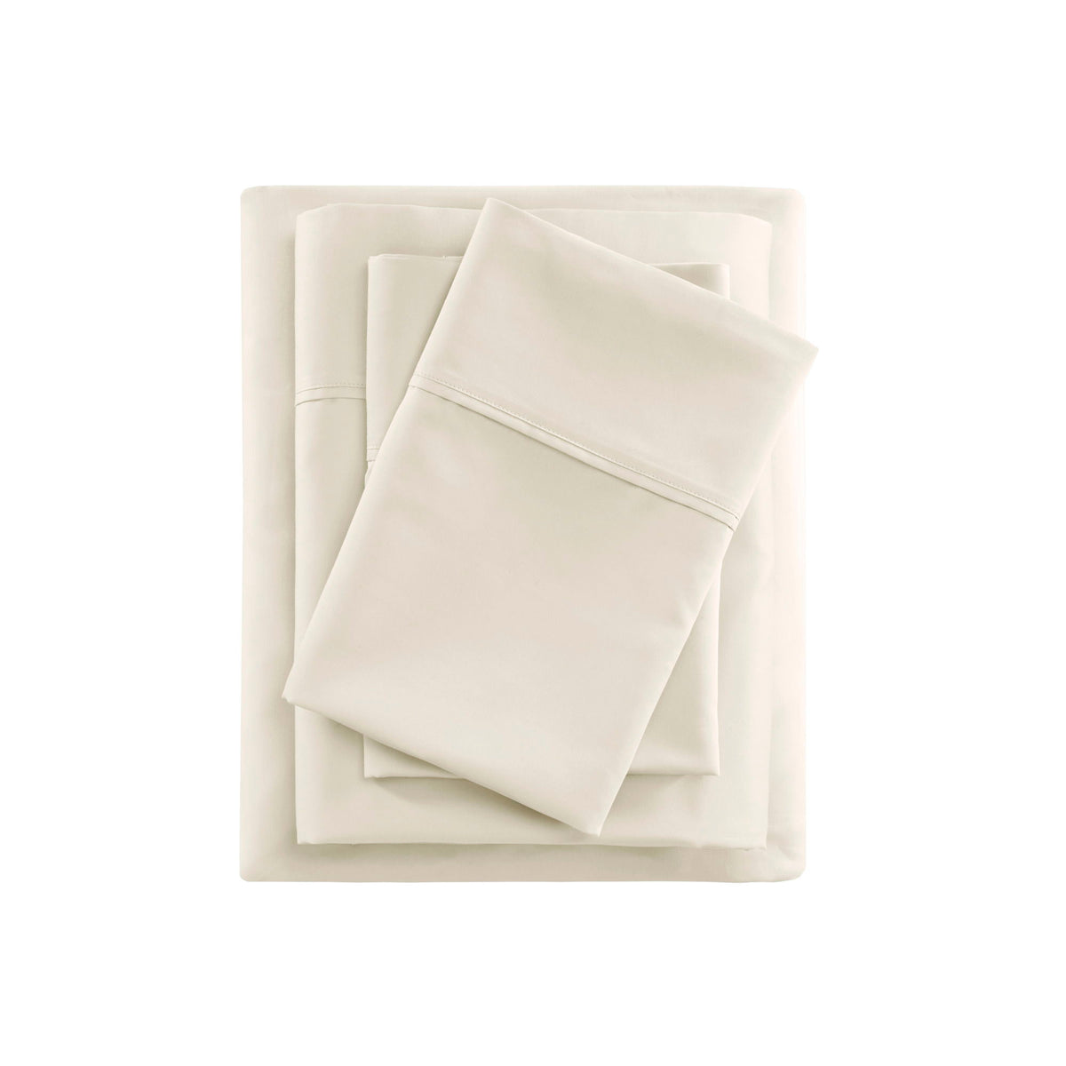 600 Thread Count - Queen Cooling Cotton Blend 4 Piece Sheet Set - Ivory