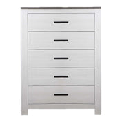 1 Piece Chest 2 Tone Sleek Bar Bedroom Furniture - White