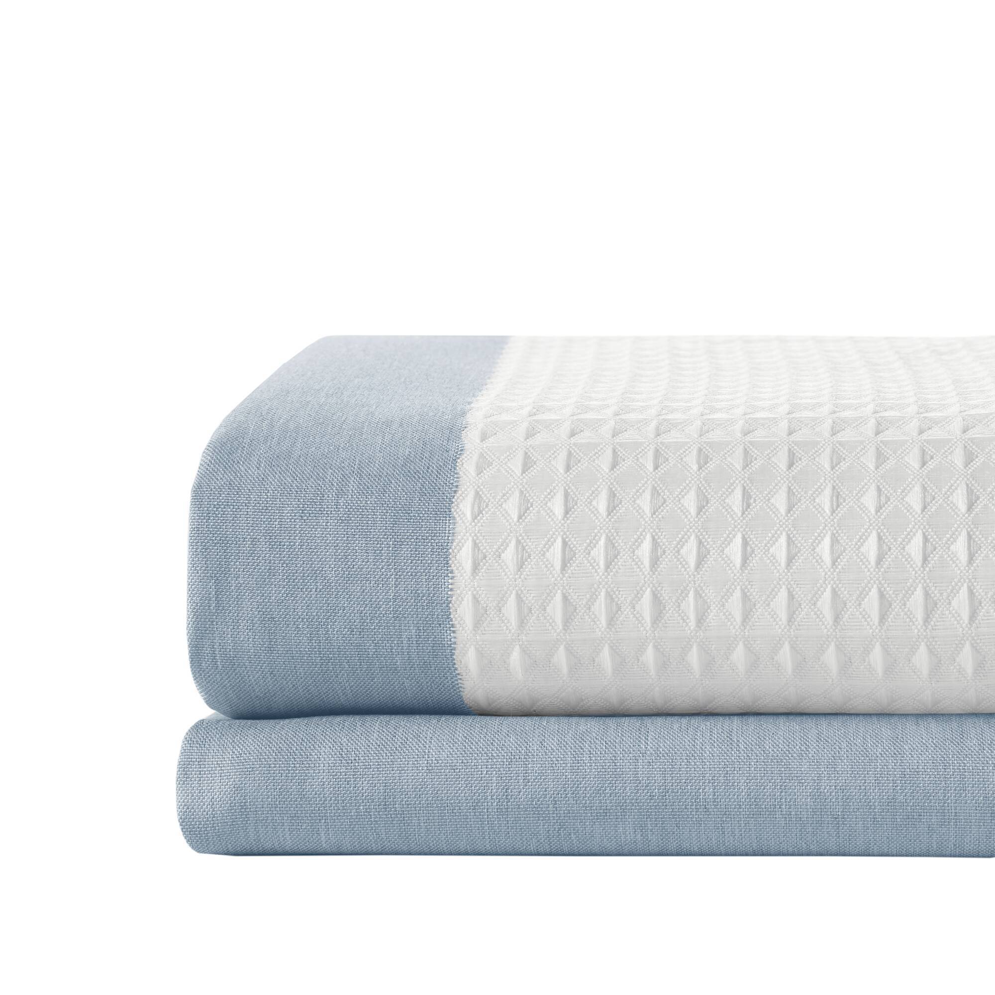 Spa Waffle - 72" x 78" Shower Curtain With 3M Treatment - Blue