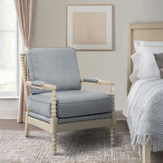 Donohue - Accent Arm Chair - Light Blue / Antique Cream