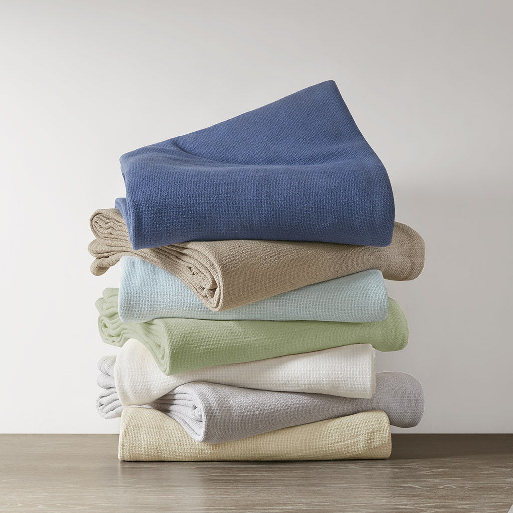 Freshspun Basketweave - Blanket - Blue