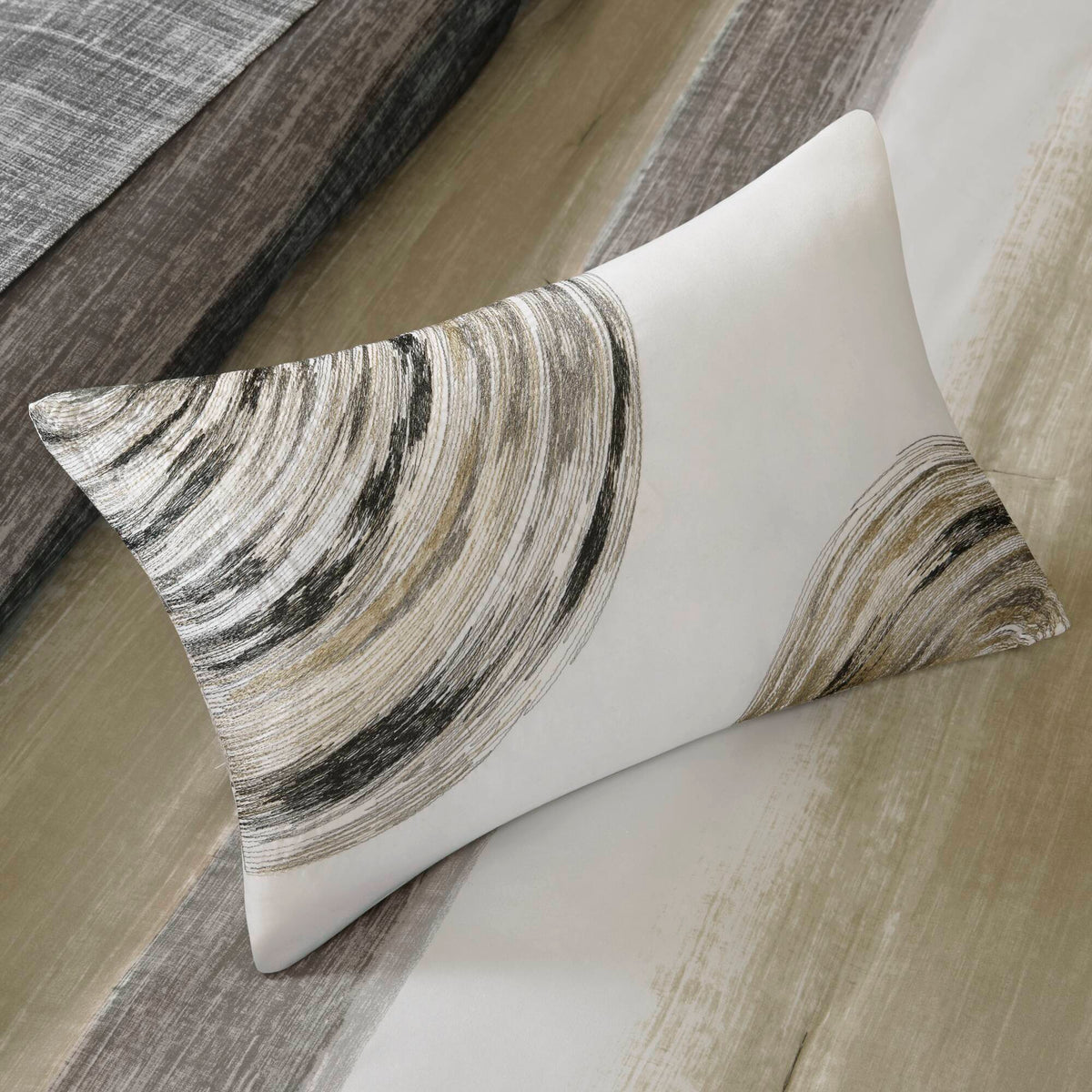 Saben - King Complete Comforter And Sheet Set - Taupe