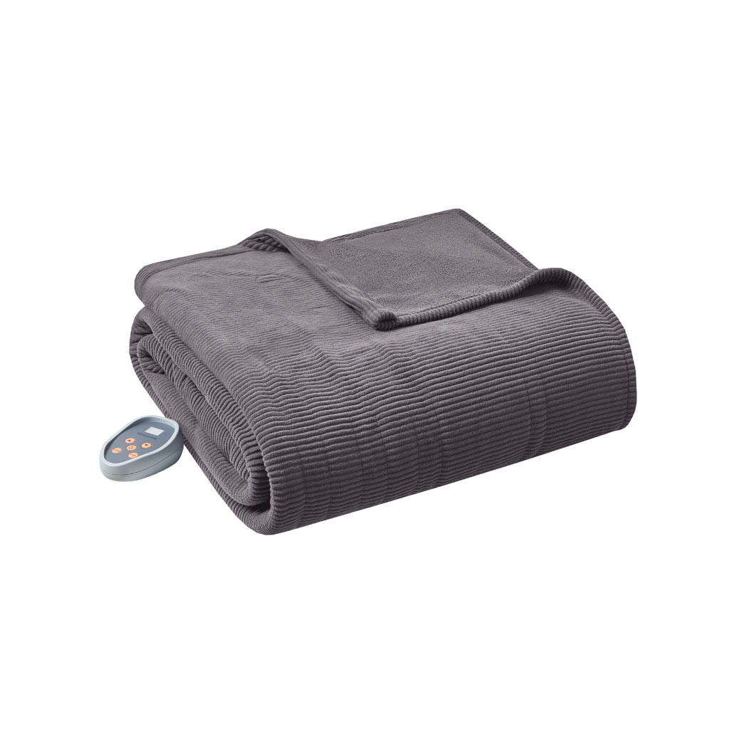 Electric Micro Fleece - Heated Blanket - Gray