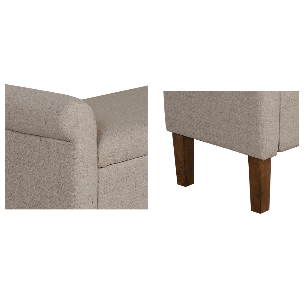 Aubrey - Upholstered Storage Bench - Cream