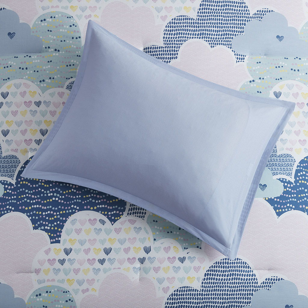 Cloud - Printed Comforter Cotton Set - Blue