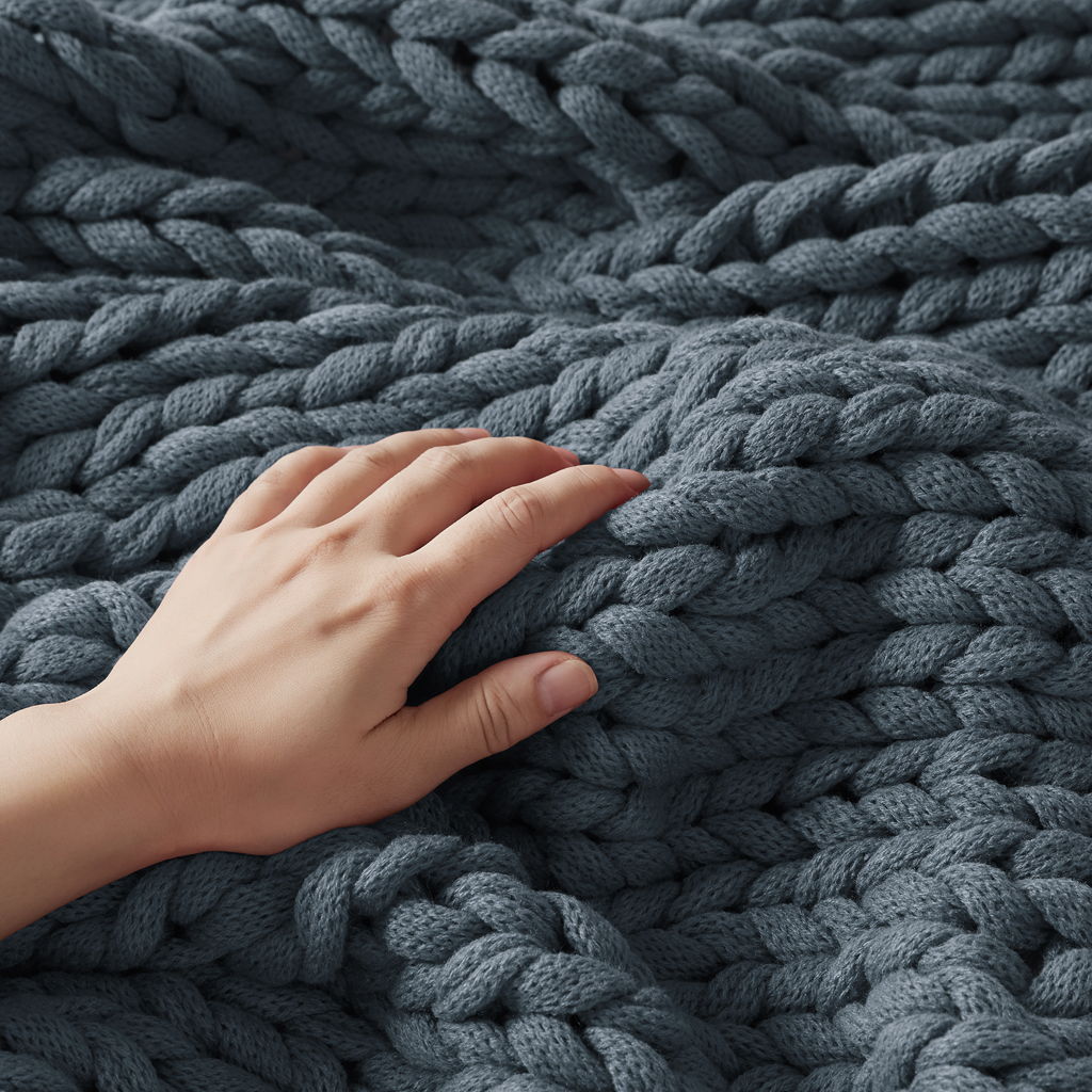 Chunky Double Knit - Handmade Throw - Indigo