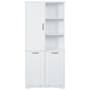 Freestanding Tall Storage Cabinet With 2 Tilt Out Hampers