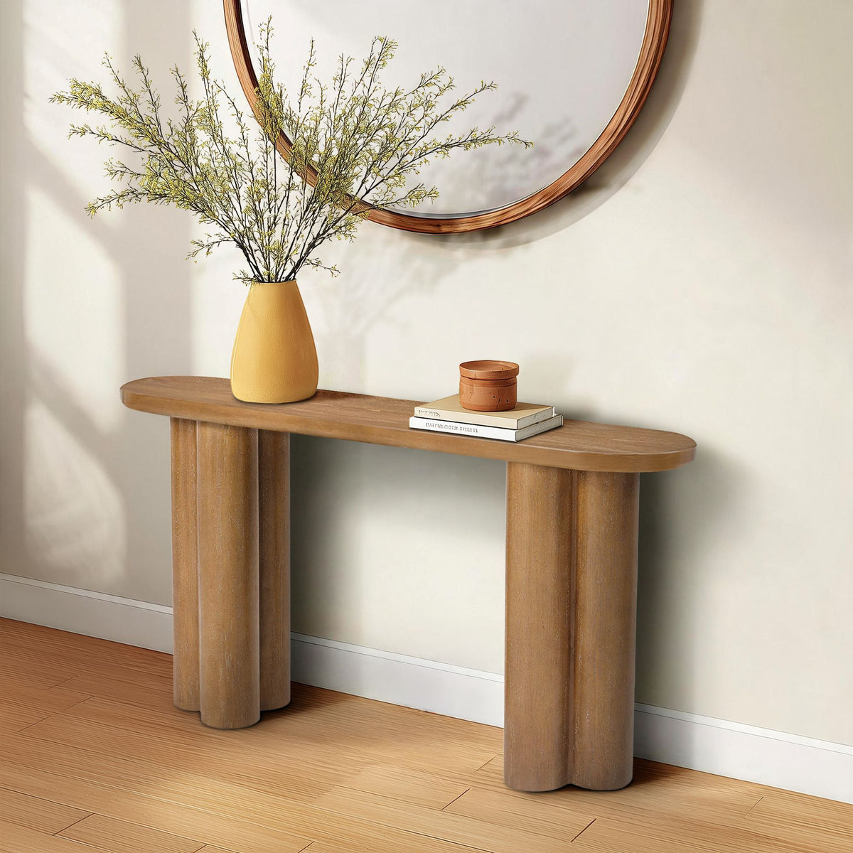 Benji - Oval Console Table - Natural