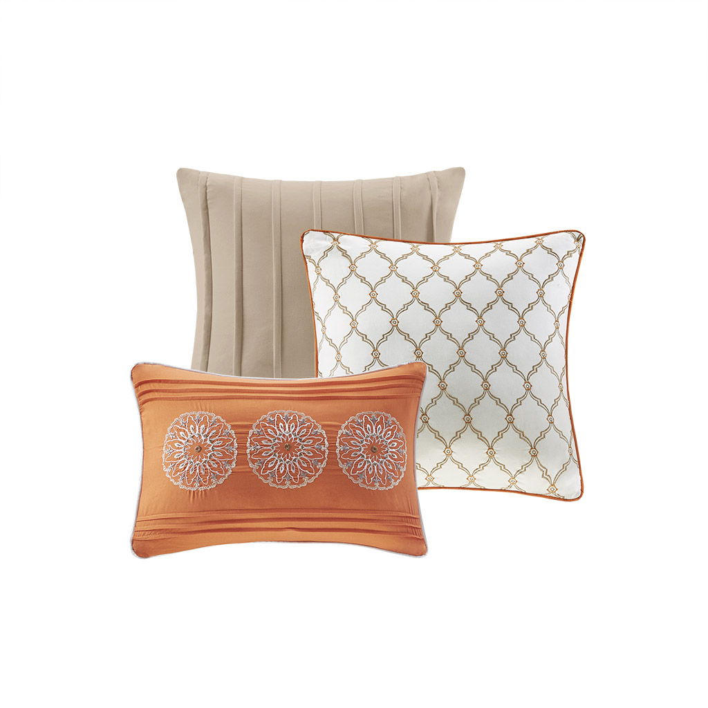 Tangiers - King 6 Piece Reversible Coverlet Set - Orange