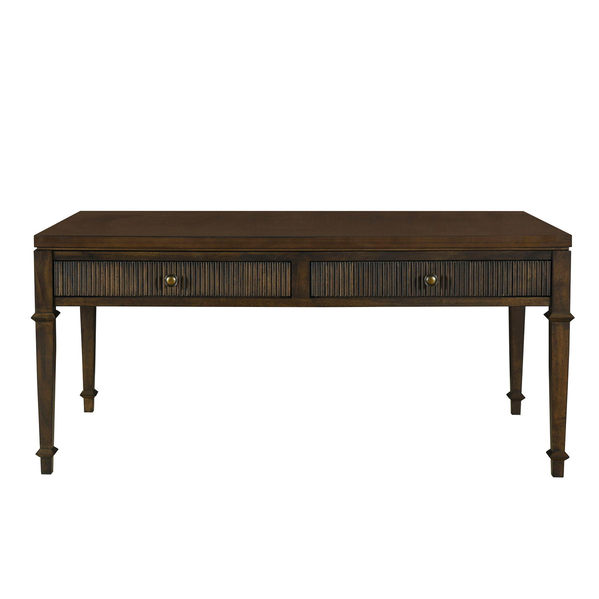 Kenna - Fluted 2 Drawer Coffee Table - Brown