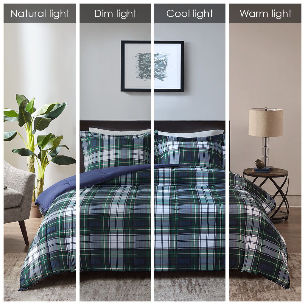 Parkston - Twin/Twin Long 3M Scotchgard Down Alternative All Season Comforter Set - Navy