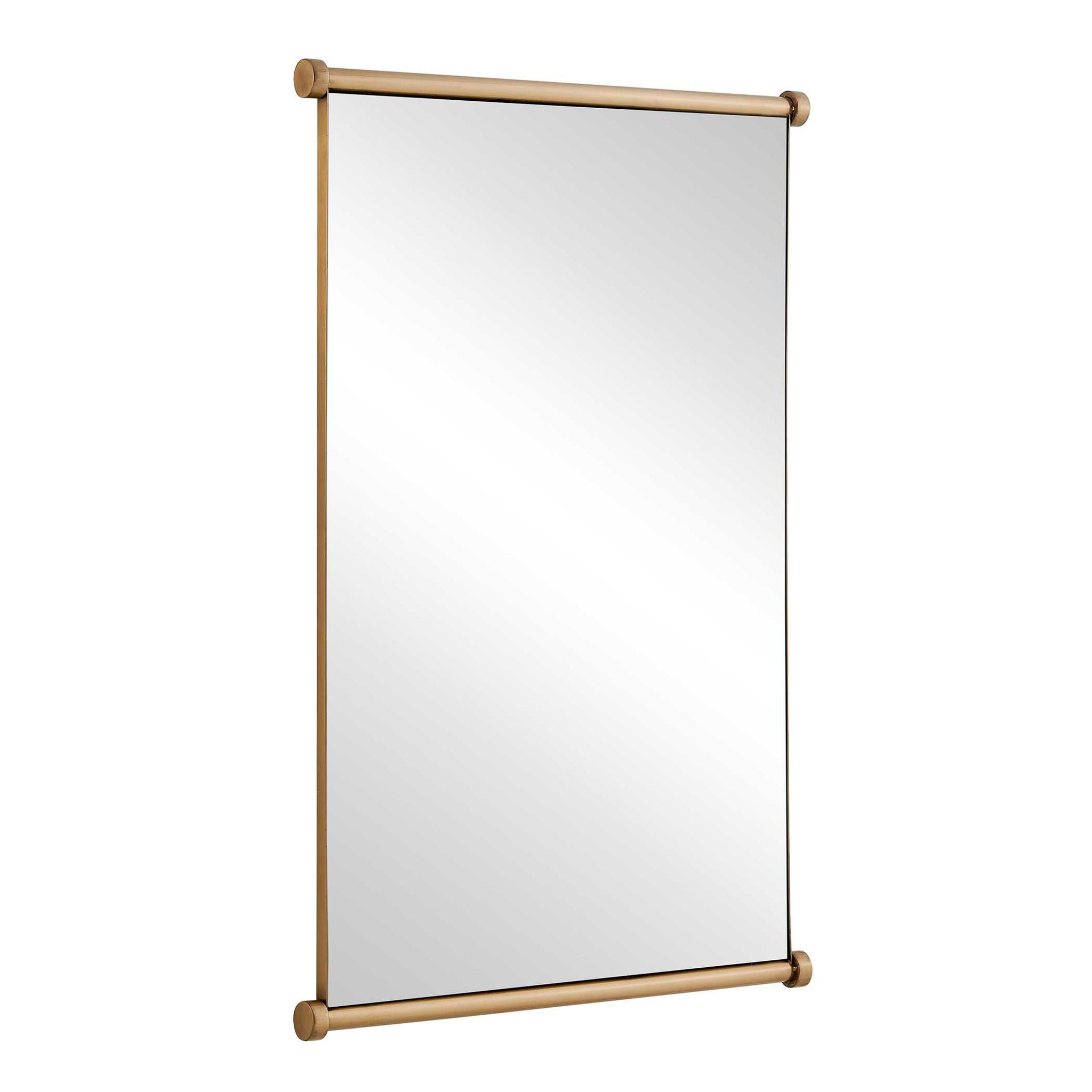 Scroll - Rectangular Mirror - Brass / Gold
