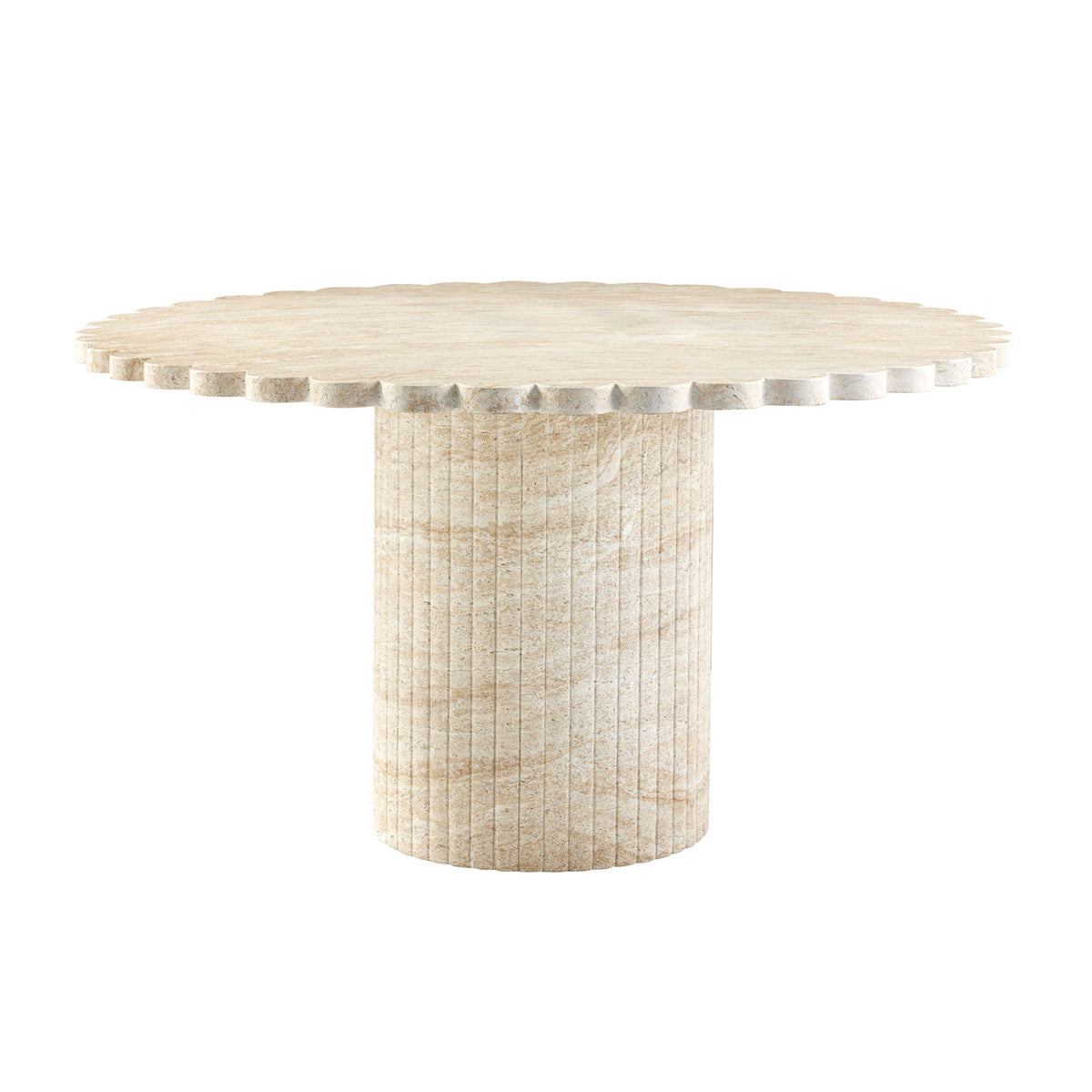 Blossom - Indoor / Outdoor Round Dining Table - Washed Travertine