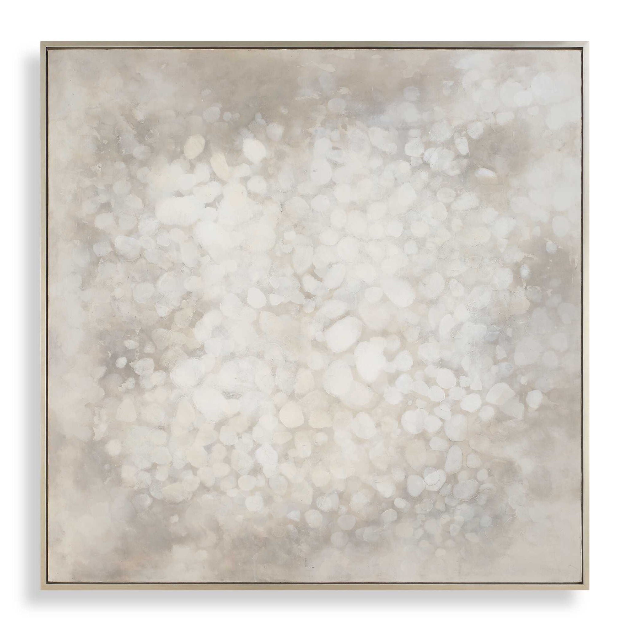 Out Of Focus - Framed Abstract Art - Gold / Gray / White / Woodtone