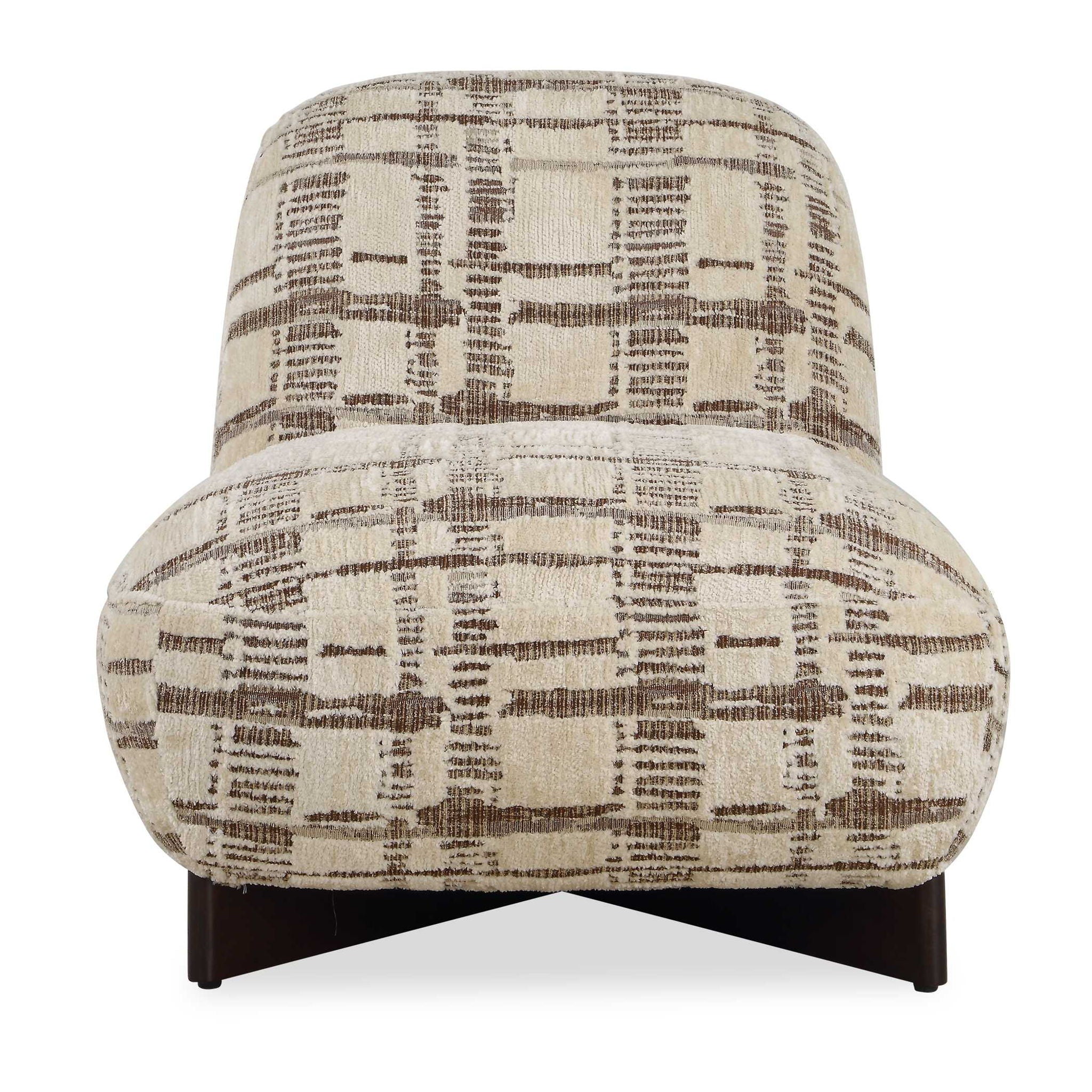 Evans - Modern Armless Accent Chair - Beige / Brown