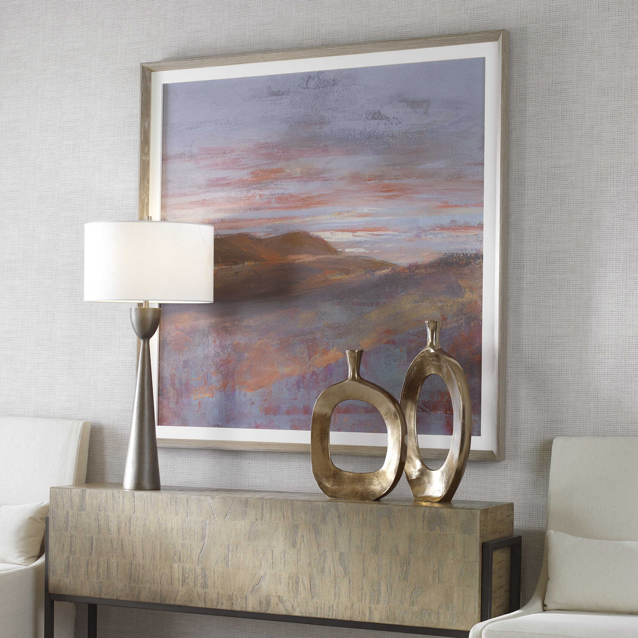 Dawn On The Hills - Framed Print - Purple