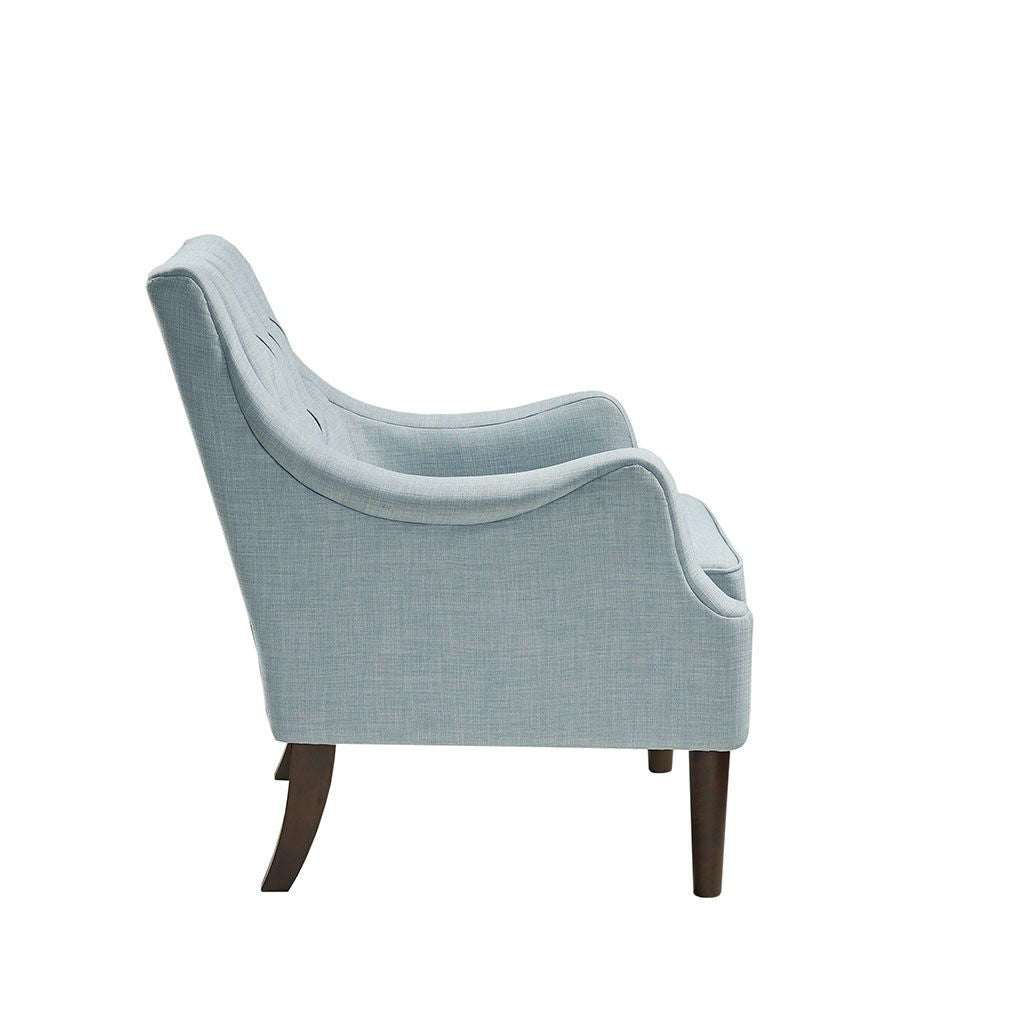 Qwen - Button Tufted Accent Chair - Dusty Blue