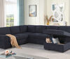 Dark Gray Woven Sleeper Sectional Sofa with Right-Facing Storage Chaise