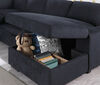 Dark Gray Woven Sleeper Sectional Sofa with Right-Facing Storage Chaise