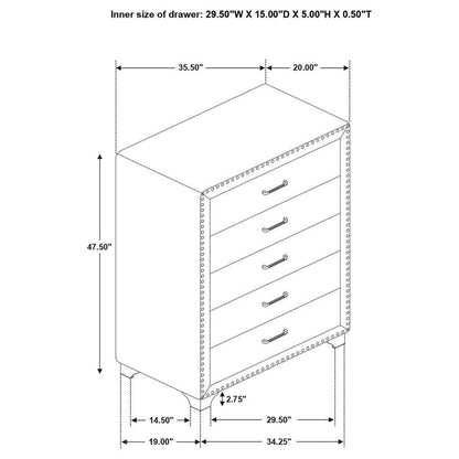 Melody - 5-Drawer Bedroom Chest