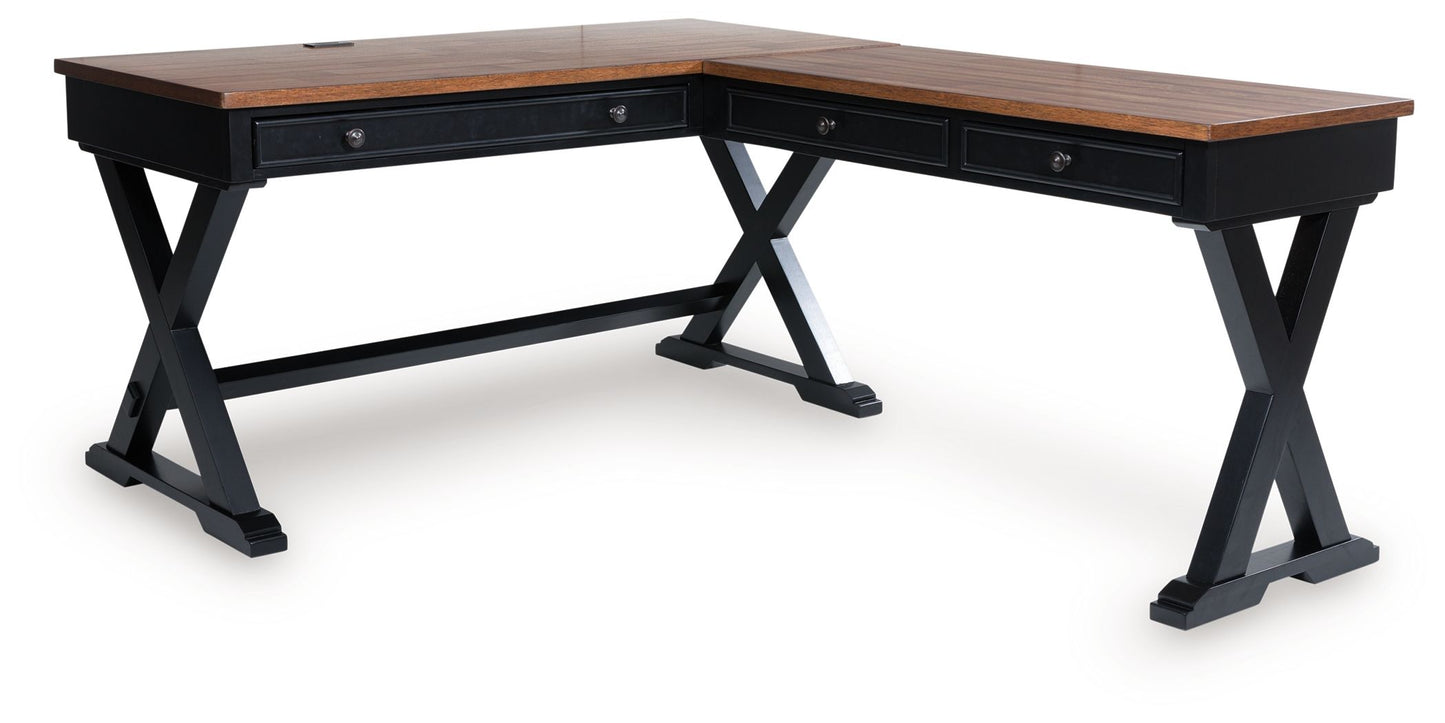 Wildenauer - Home Office Desk And Return - Brown / Black