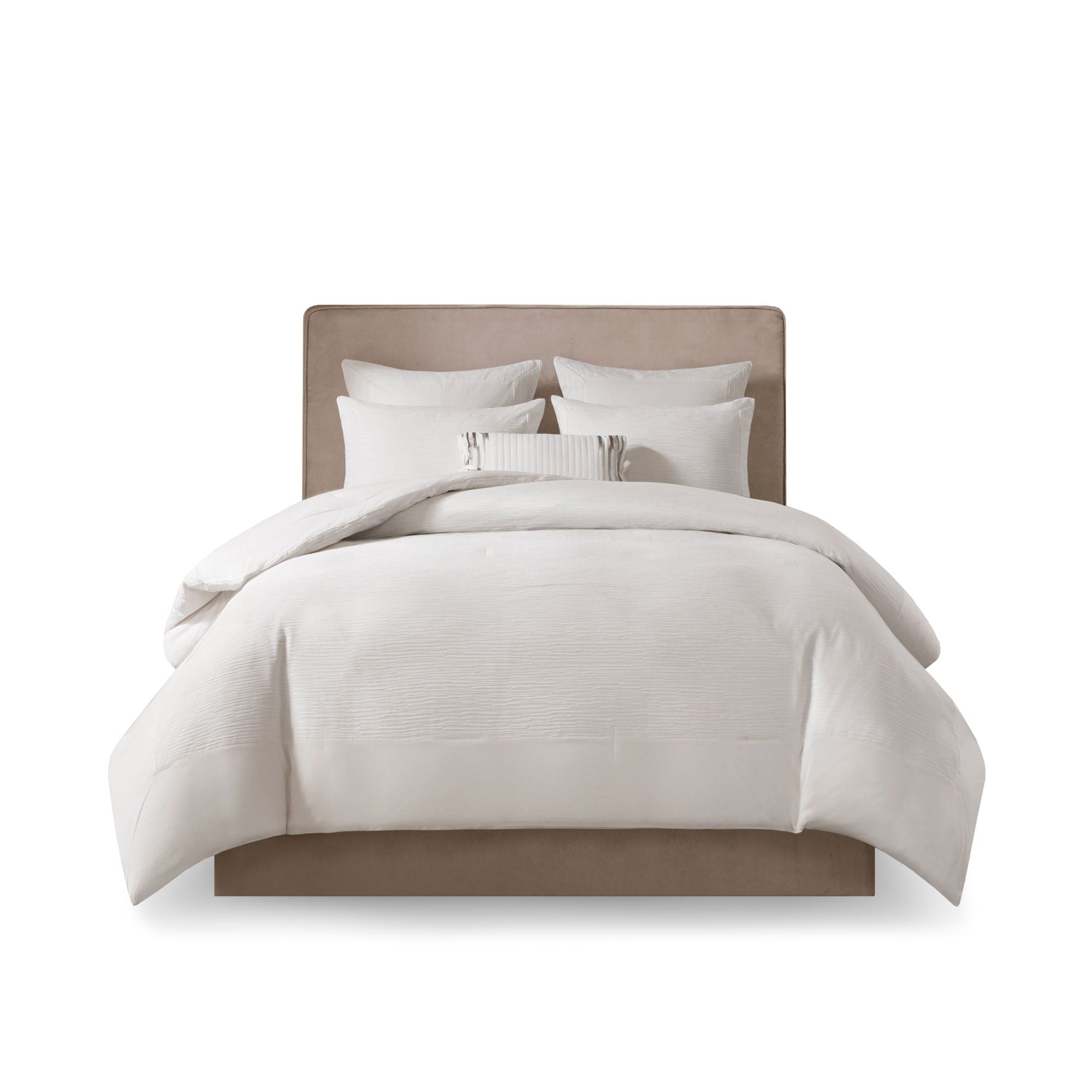 Hanae - Blend Yarn Dyed 3 Piece Comforter Set - White
