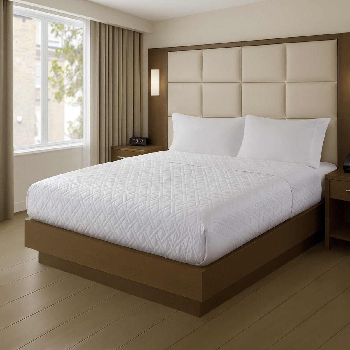 Plain Weave - King Premium Coverlet - White