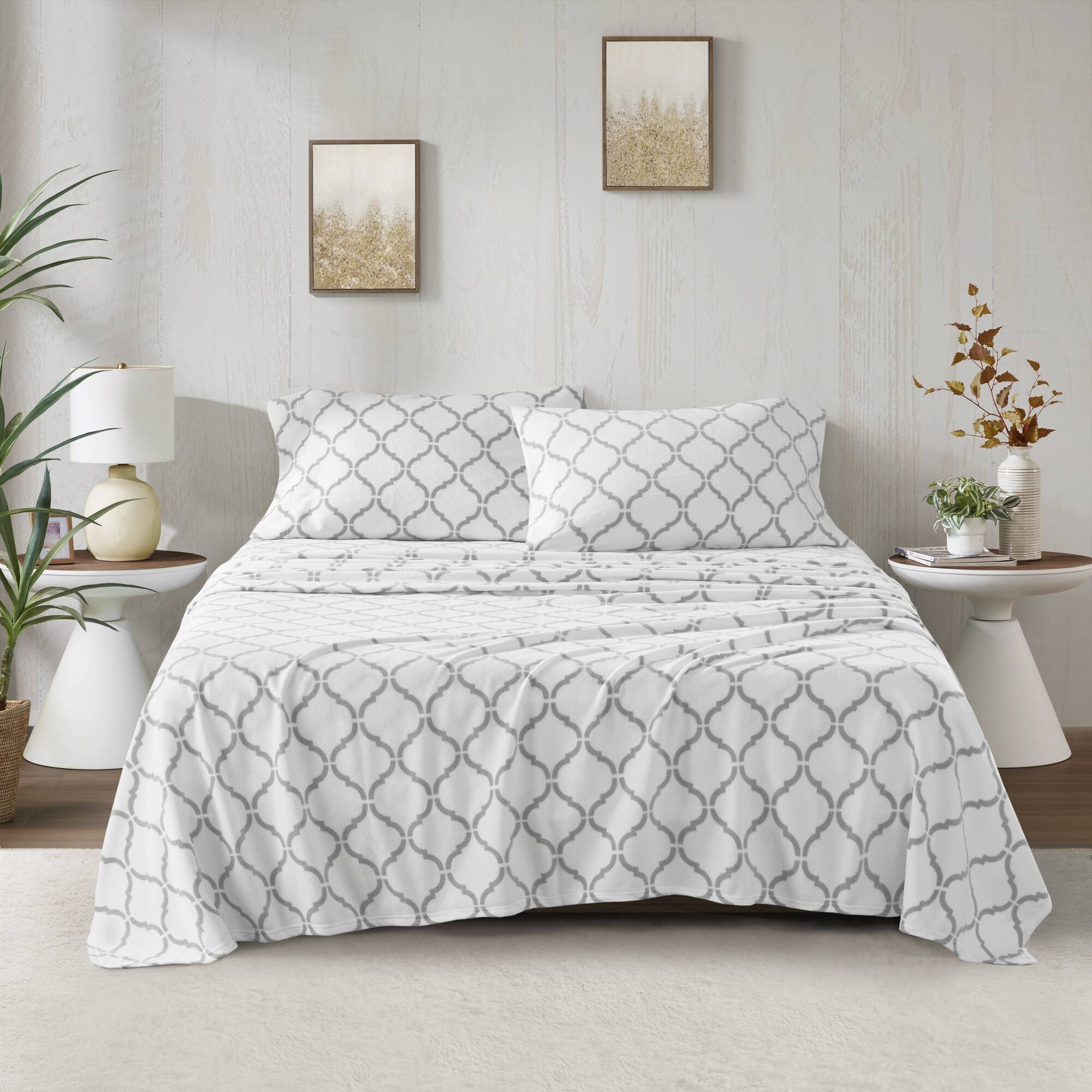 Micro Fleece - Sheet Set - Gray Geo