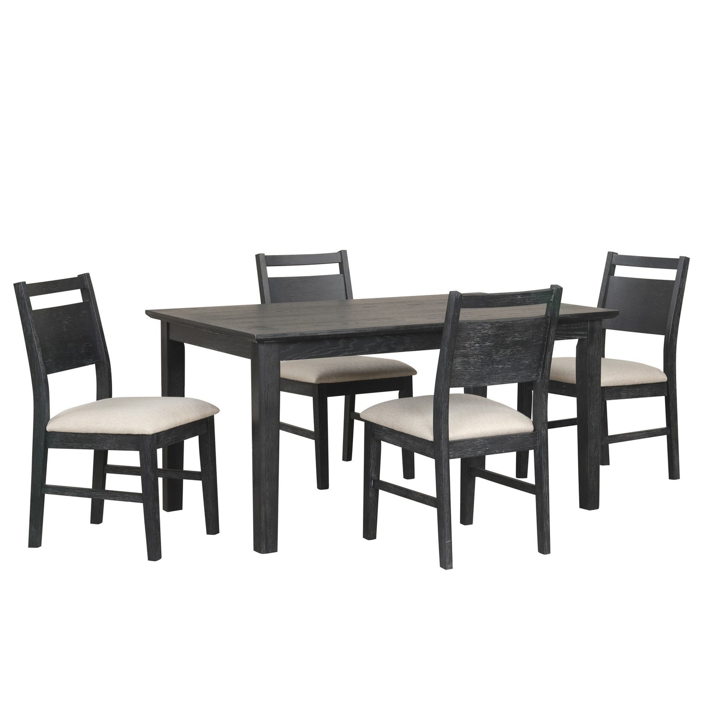 Sable Crest - 5 Piece Set (Rectangle Dining Table & 4 Chairs) - Black