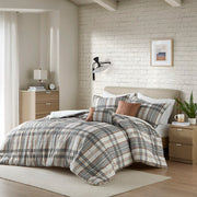 Blake - Plaid Comforter Set - Beige / Gray