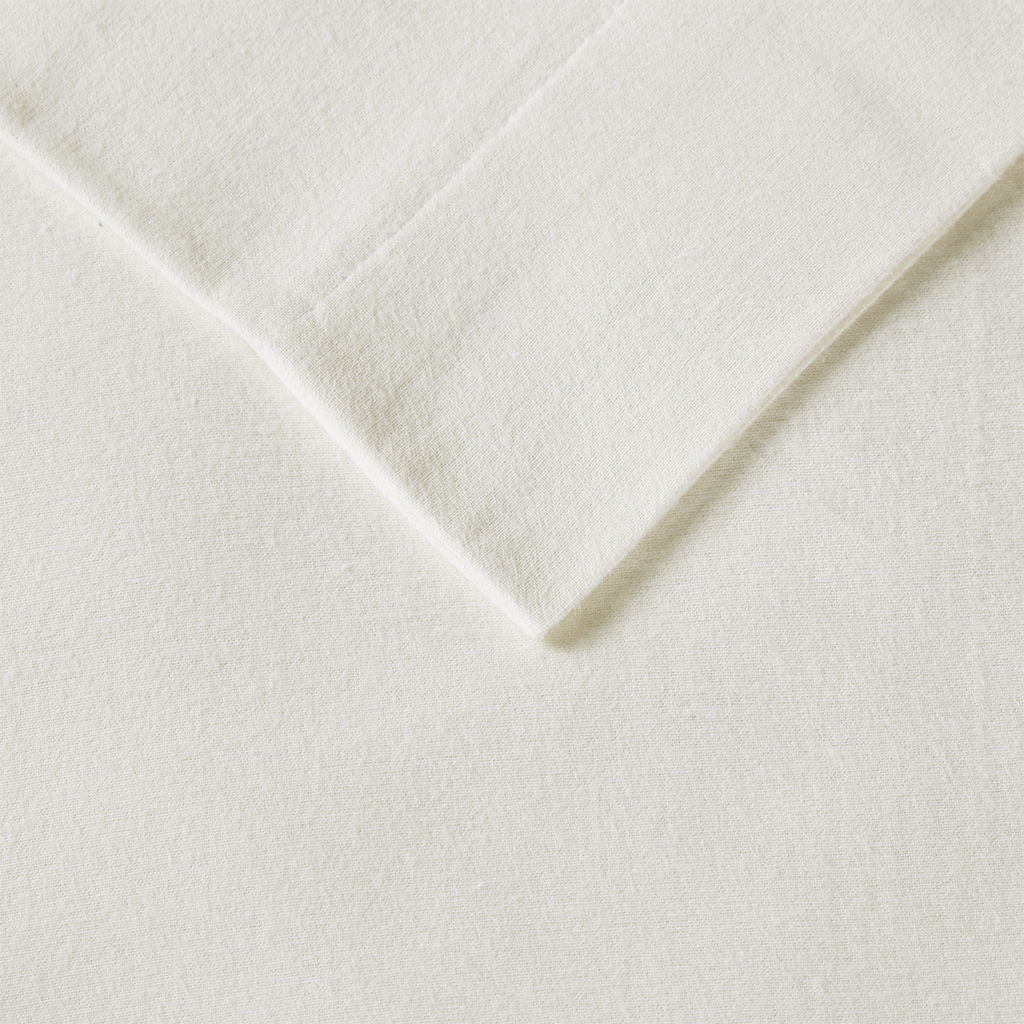 Cozy Flannel - Queen Sheet Set - Ivory Solid