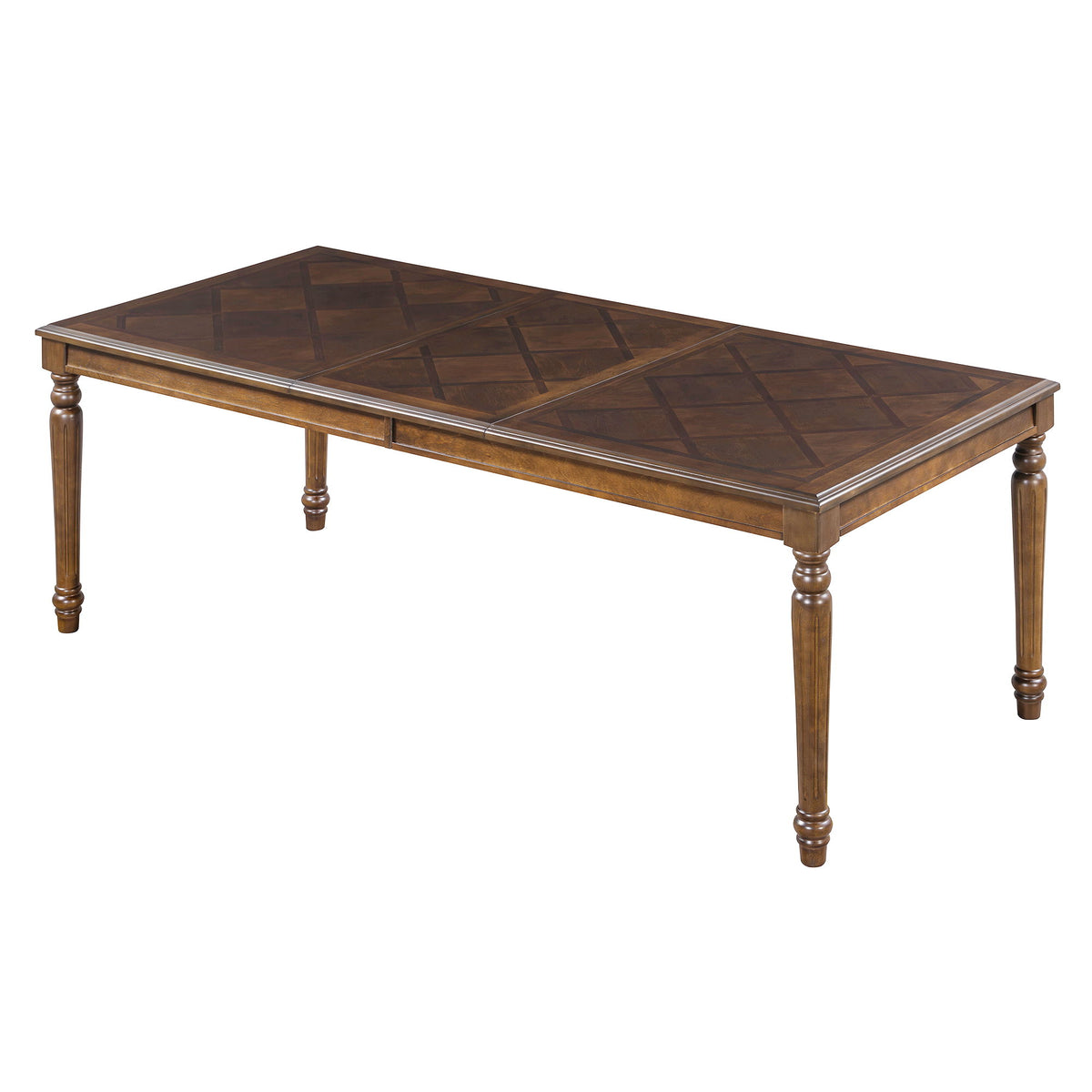 Rectangular Dining Table With Framed Top And Turned Legs - Walnut