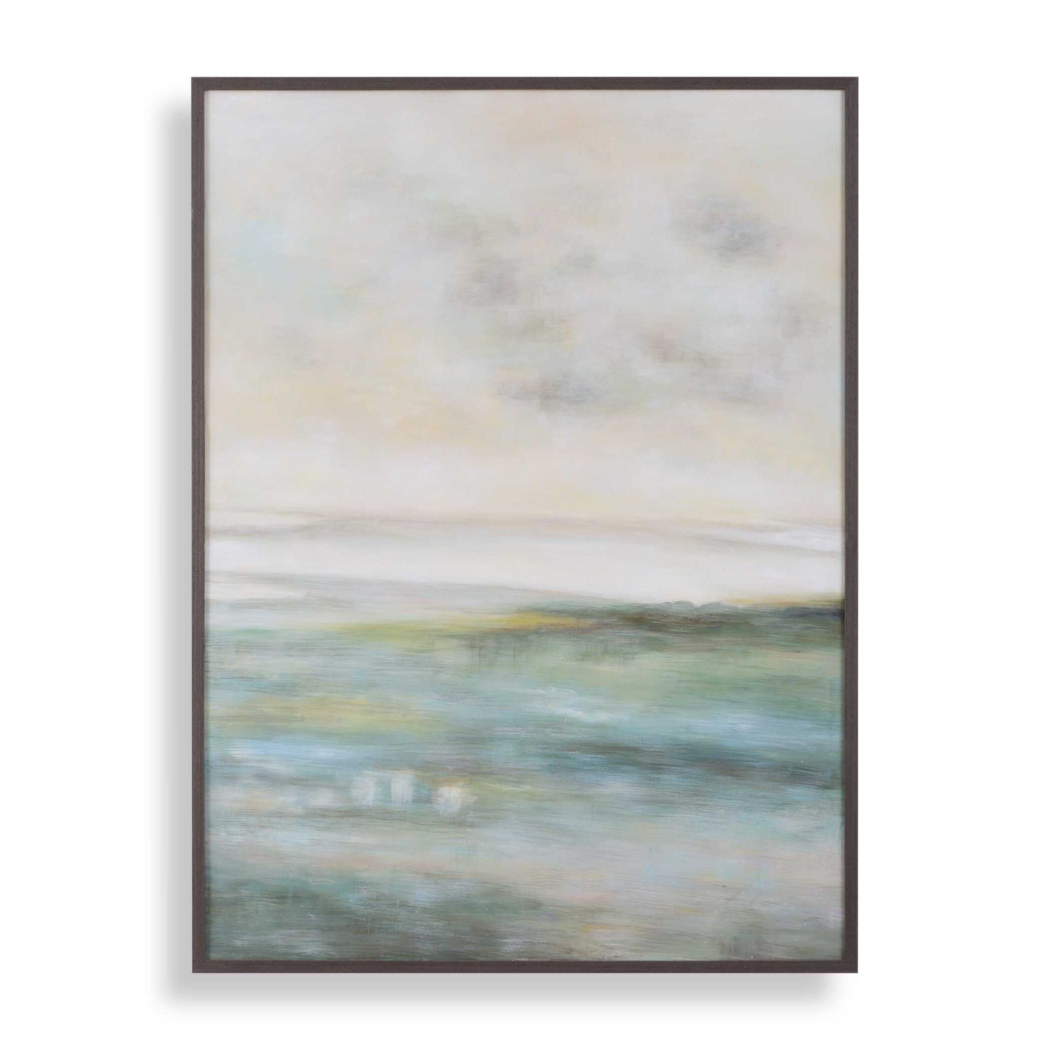 Awakening - Hand Painted Landscape Art - Blue / Brown / Green / White / Yellow