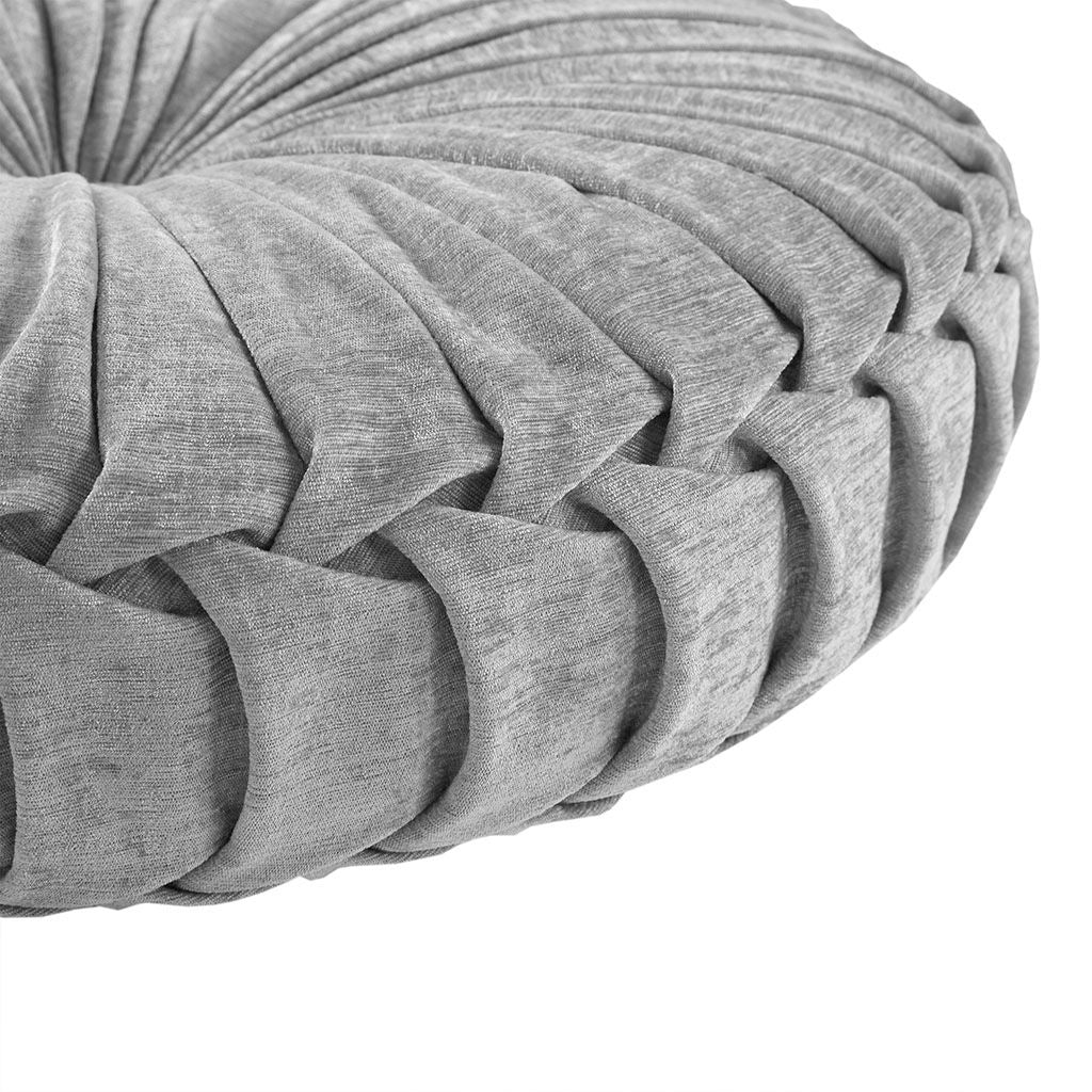 Loretta - Round Floor Pillow Cushion - Gray