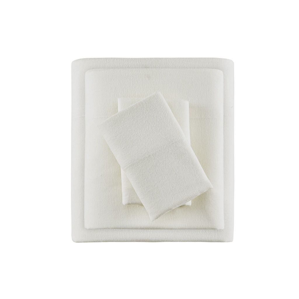 Cozy Flannel - Queen Sheet Set - Ivory Solid