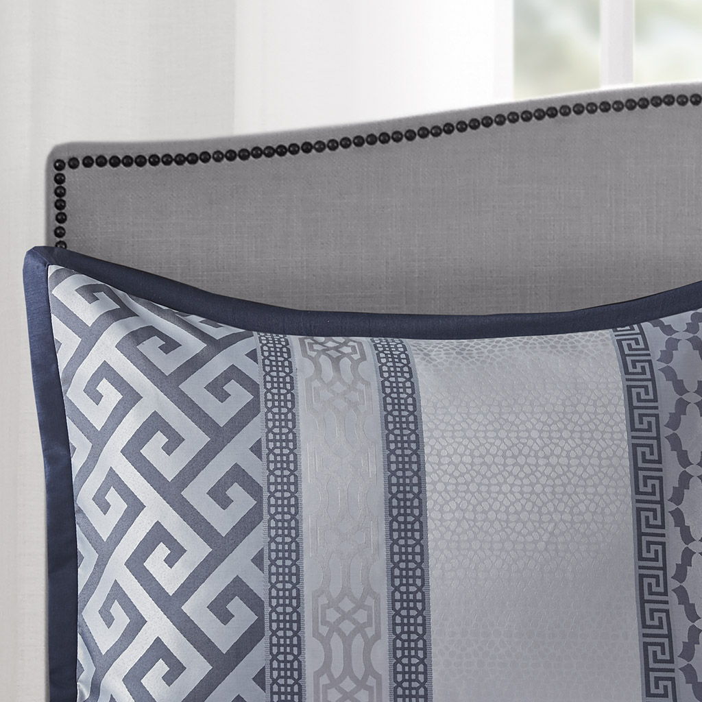 Bennett - 7 Piece Comforter Set - Navy