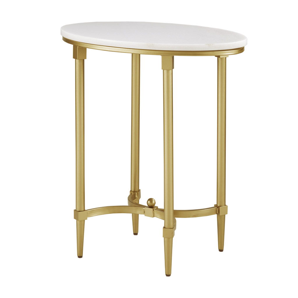 Bordeaux - End Table - White / Gold